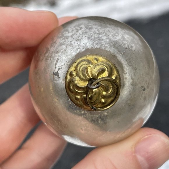 2" Antique Silver Kugel Mercury Glass Christmas XMAS Tree Ornament Germany - Picture 2 of 12